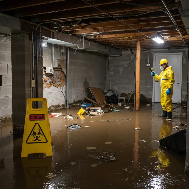 Flooded Basement Electrical Hazard in Farley, KY Property