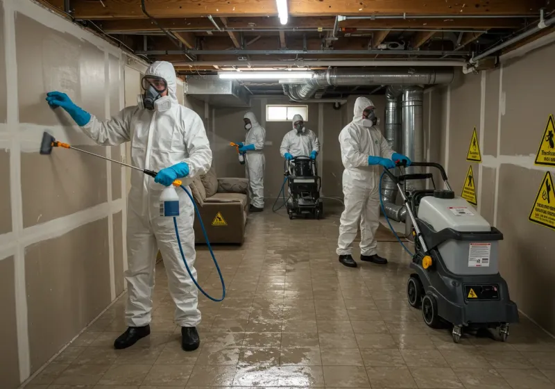 Basement Moisture Removal and Structural Drying process in Farley, KY